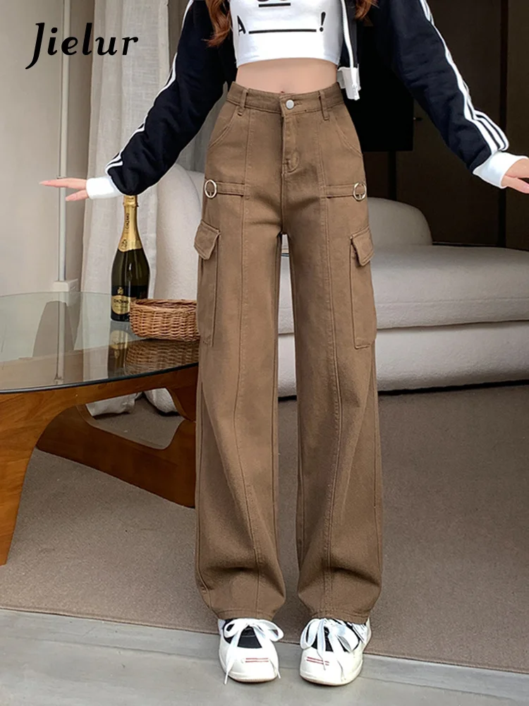 Hot Girls Overalls Women's Cargo Jeans Autumn New High Waist Wide Leg Jeans Female Loose Casual Brown Pants Pockets S-XL
Hot Girls Overalls Women's Cargo Jeans Autumn New High Waist Wide Leg Jeans Female Loose Casual Brown Pants Pockets S-XL
