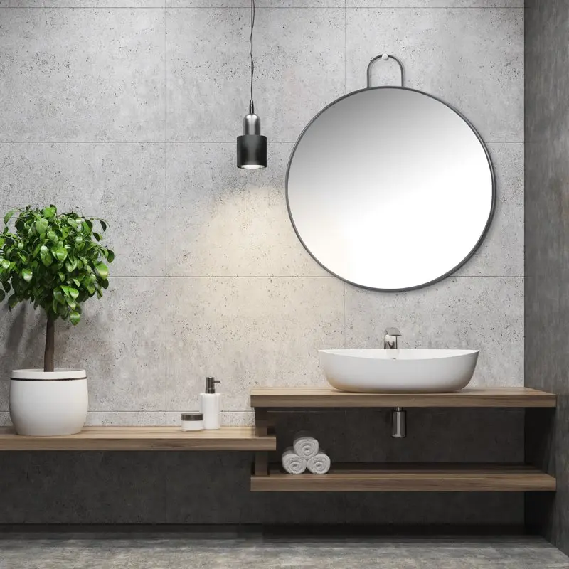 x 30" Black Modern Metal Wall Mirror
x 30" Black Modern Metal Wall Mirror