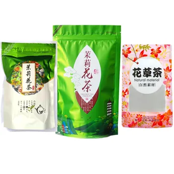 250g Chinese Dragon Pearl Jasmine Tea Set Vacuum Plastic Bags jasmine flower rose Tea Bags Compression No Packing Bag