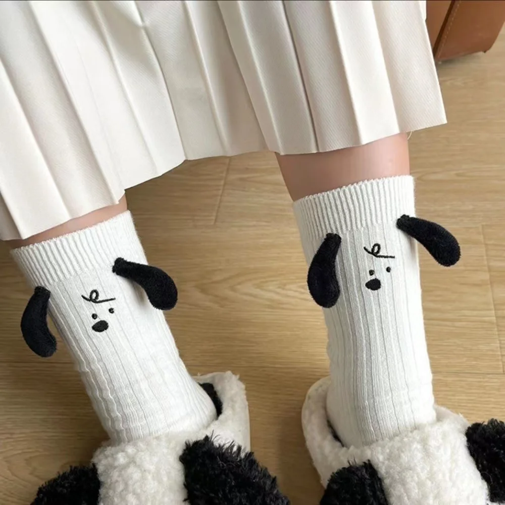 

Doll Socks Children's Cartoon Socks Japanese Fashion Cute Funny Socks Eared Puppy Socks Versatile White Floor Socks Harajuku