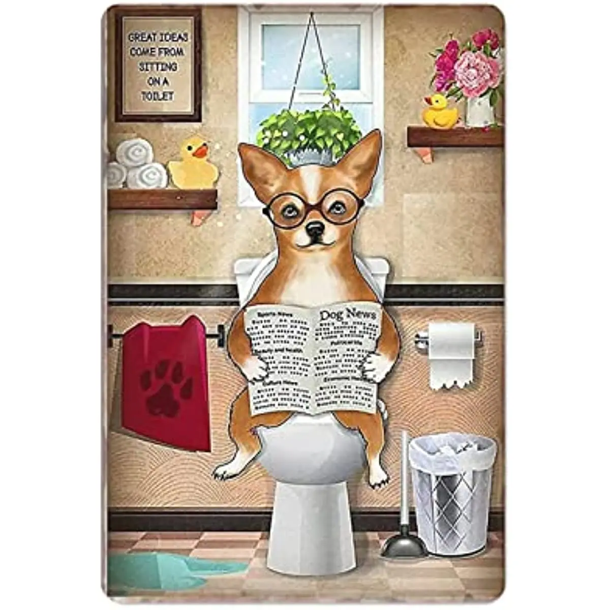 New Metal Tin Sign Vintage Dog Chihuahua Great Ideas Come From Sitting Toilet Cafe Bathroom Kitchen for Home
New Metal Tin Sign Vintage Dog Chihuahua Great Ideas Come From Sitting Toilet Cafe Bathroom Kitchen for Home