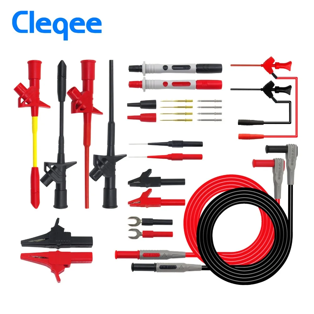 Hot Cleqee P1300D P1300E P1300F Replaceable Multimeter Probe Test Hook&Test Lead kits 4mm Banana Plug Alligator Clip Test stick
Hot Cleqee P1300D P1300E P1300F Replaceable Multimeter Probe Test Hook&Test Lead kits 4mm Banana Plug Alligator Clip Test stick