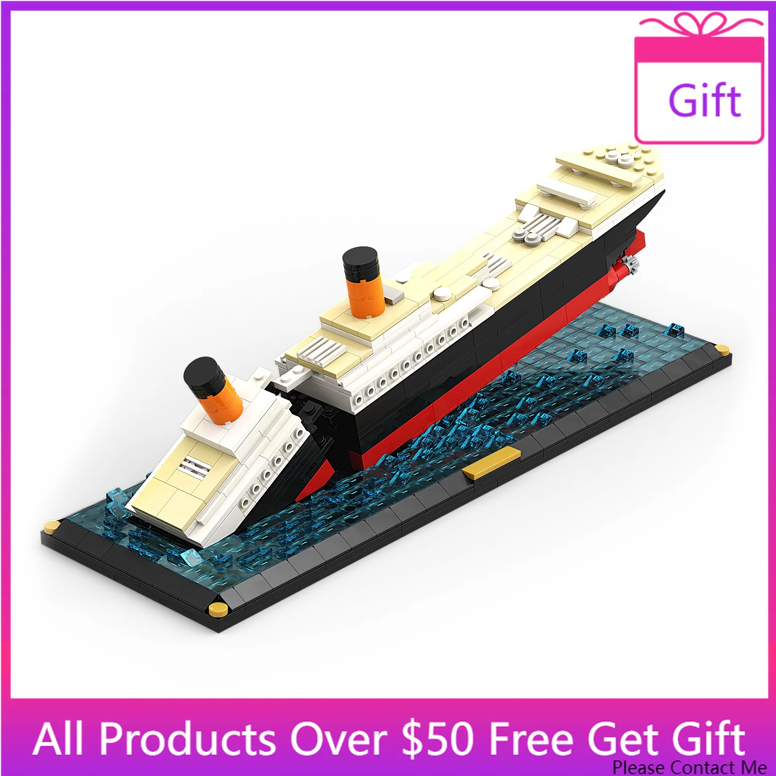 MOC-51466 Titanic Sinking Scene Model Large Cruise Ship Boat 3D Micro Building Blocks Bricks Collection Toys Children Xmas Gift
MOC-51466 Titanic Sinking Scene Model Large Cruise Ship Boat 3D Micro Building Blocks Bricks Collection Toys Children Xmas Gift