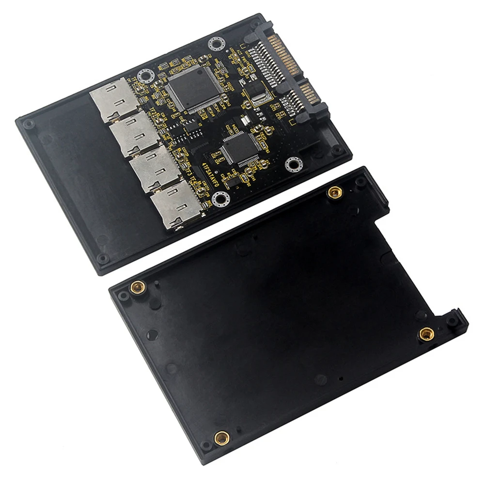 2.5 Inch 4 TF to SATA Adapter Card, Self-Made SSD Solid State Drive, For Micro-SD to SATA Group RAID Card
2.5 Inch 4 TF to SATA Adapter Card, Self-Made SSD Solid State Drive, For Micro-SD to SATA Group RAID Card