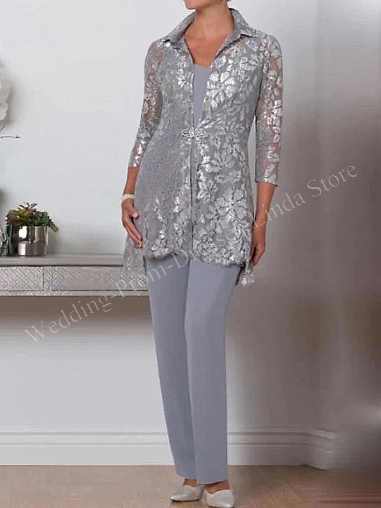 Casual Pantsuit Mother of the Bride Dress V-Neck Ankle-Length Chiffon Lace Formal Occasion Wedding Guest Party Skirt for Women
Casual Pantsuit Mother of the Bride Dress V-Neck Ankle-Length Chiffon Lace Formal Occasion Wedding Guest Party Skirt for Women