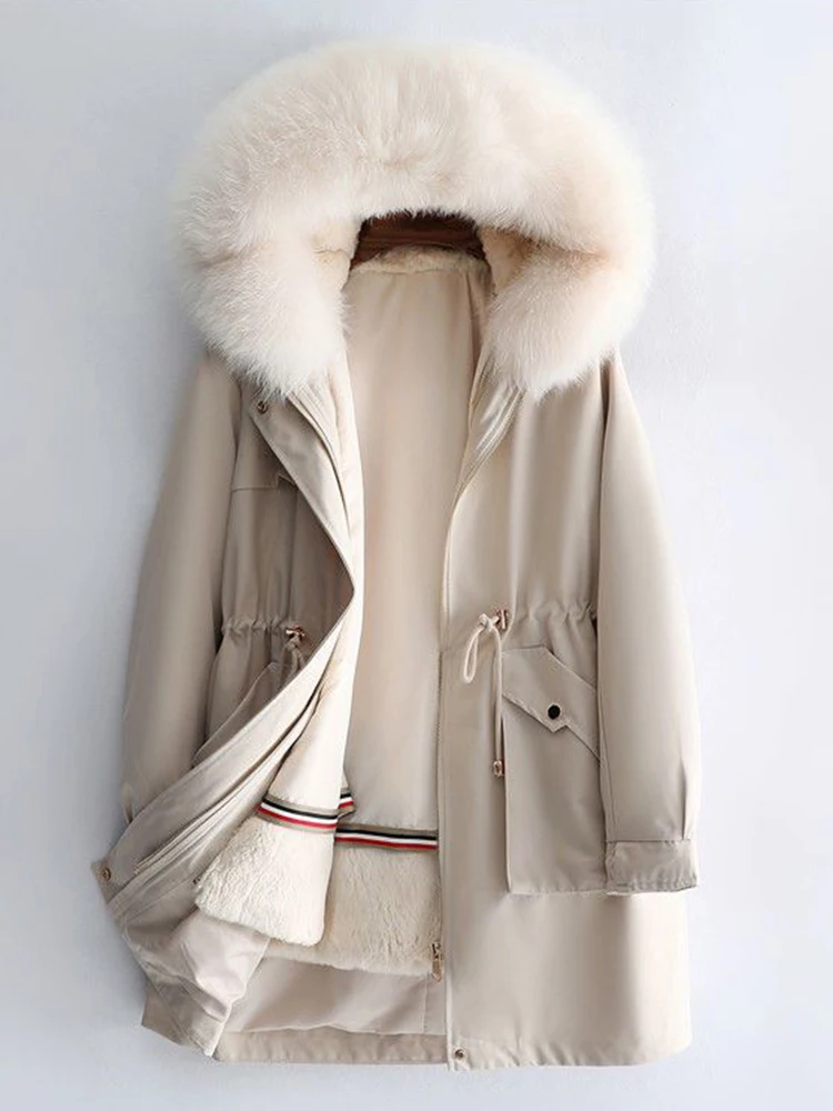 KBAT 2022 New Winter Big Rabbit Fur Collar Snow Parka Women -30℃ BIG Pocket Long Jacket Removable Fur Lining Drawstring Coat
KBAT 2022 New Winter Big Rabbit Fur Collar Snow Parka Women -30℃ BIG Pocket Long Jacket Removable Fur Lining Drawstring Coat