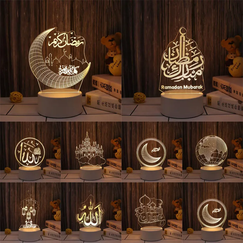 Muslim Ramadan Festival Decoration Supplies 3D Night Light Ornament Eid Mubarak Decorative Lamp Children Gifts Bedroom Decor
Muslim Ramadan Festival Decoration Supplies 3D Night Light Ornament Eid Mubarak Decorative Lamp Children Gifts Bedroom Decor