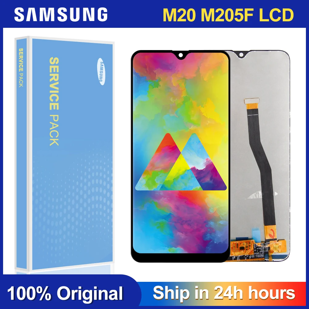 Оригинальный ЖК-дисплей 6,3 ''для SAMSUNG Galaxy M20 2019 SM-M205 M205F ЖК-дисплей сенсорный экран дигитайзер в сборе запасные части 
Оригинальный ЖК-дисплей 6,3 ''для SAMSUNG Galaxy M20 2019 SM-M205 M205F ЖК-дисплей сенсорный экран дигитайзер в сборе запасные части
