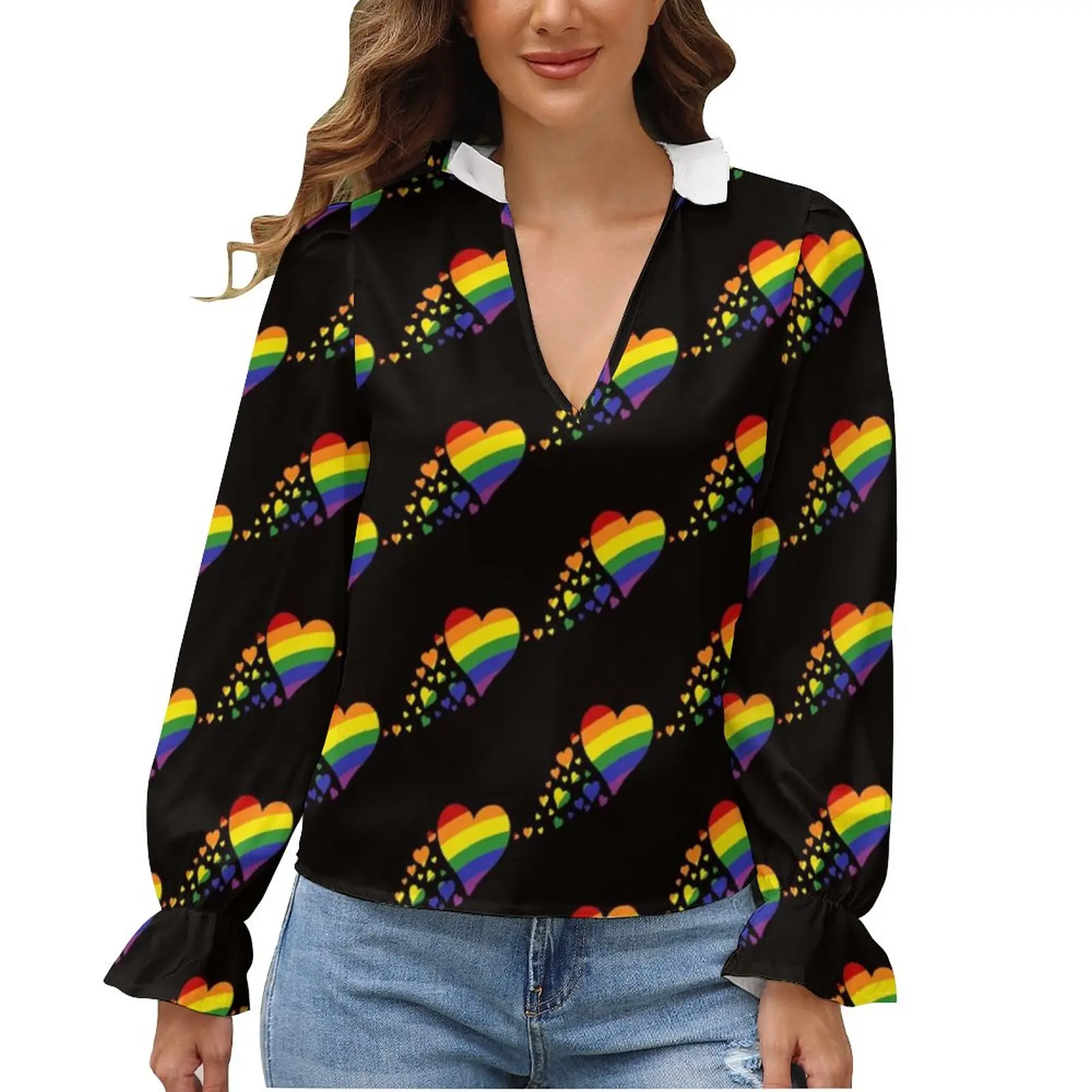 Gay Pride 21 11014 Blouse Ruffled Long Sleeve Cute Spring Shirt Woman Fashion Shirts
Gay Pride 21 11014 Blouse Ruffled Long Sleeve Cute Spring Shirt Woman Fashion Shirts