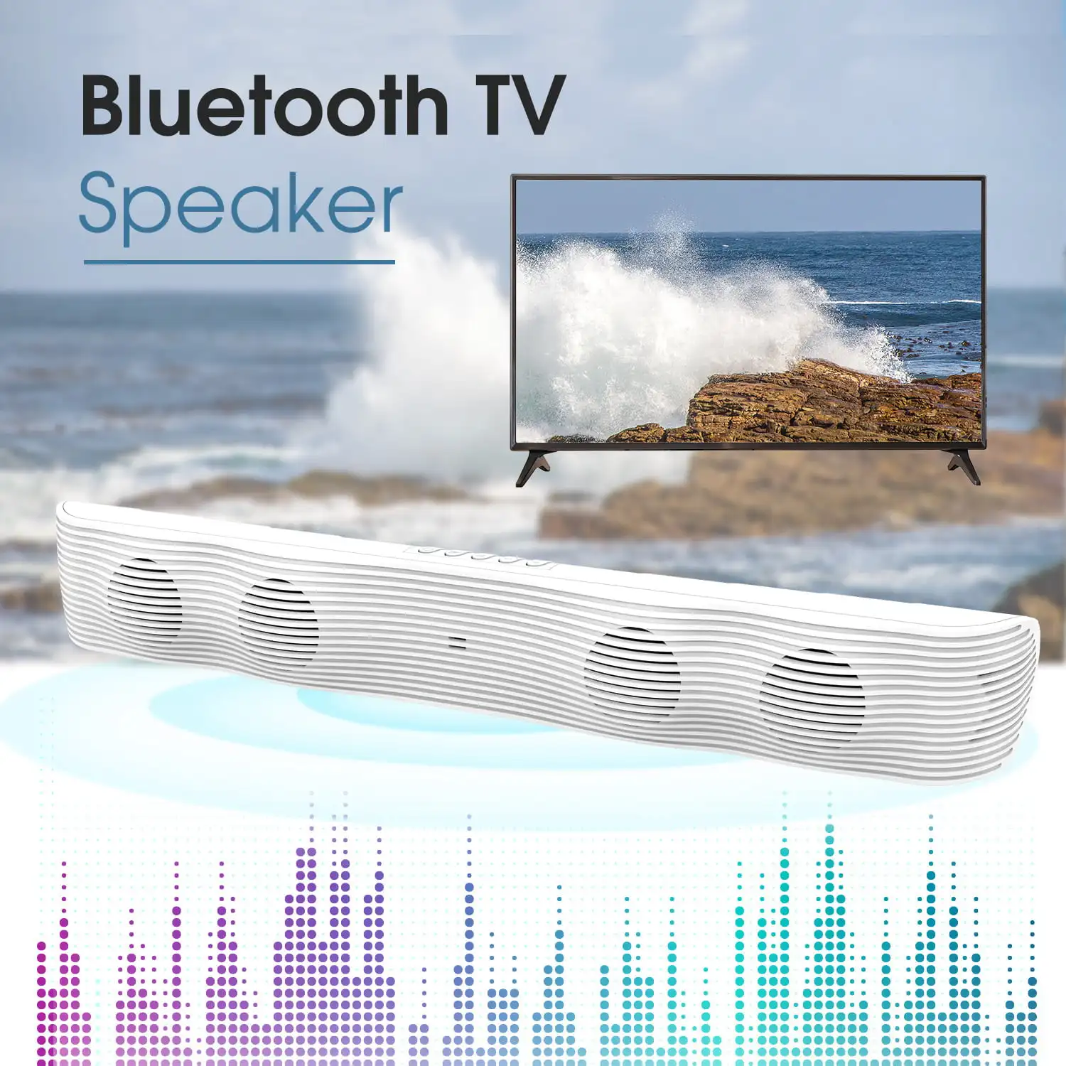 20-дюймовая звуковая панель, беспроводная звуковая панель Bluetooth 5,0 с четырьмя мощными динамиками, пультом дистанционного управления, белый
20-дюймовая звуковая панель, беспроводная звуковая панель Bluetooth 5,0 с четырьмя мощными динамиками, пультом дистанционного управления, белый