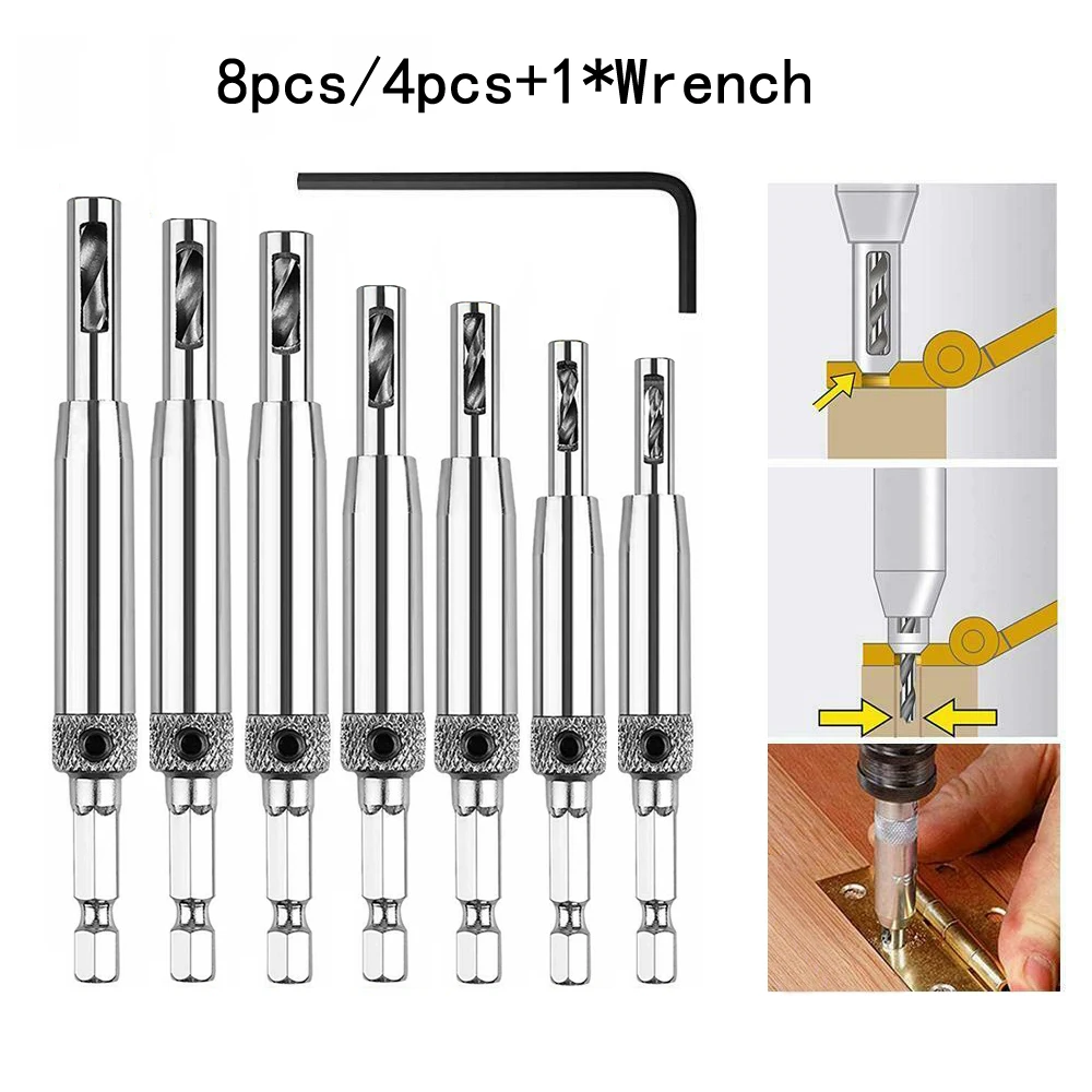 7 pcs HSS Self Centering Hinge Drill Bits Set Door Cabinet 5/64" 7/64" 9/64" 11/64" Center Drill Bit DropShipping 
7 pcs HSS Self Centering Hinge Drill Bits Set Door Cabinet 5/64" 7/64" 9/64" 11/64" Center Drill Bit DropShipping