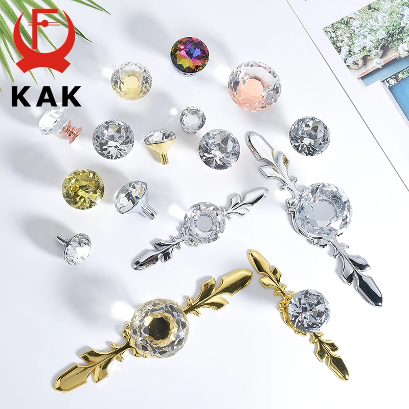 KAK Gold Diamond Crystal Glass Cabinet Knobs and Handles Cupboard Door Pulls Zinc Alloy Kitchen Handle Furniture Door Hardware
KAK Gold Diamond Crystal Glass Cabinet Knobs and Handles Cupboard Door Pulls Zinc Alloy Kitchen Handle Furniture Door Hardware