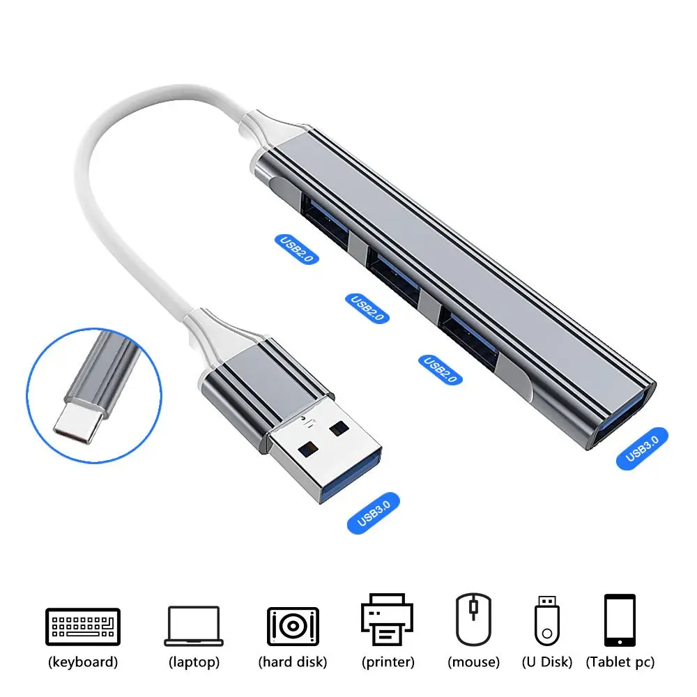 USB C HUB 3.0 Type-C Dock Station 4 Port USB Splitter Expander Dock Station OTG Adapter High Speed For Mobile Phone Laptop PC
USB C HUB 3.0 Type-C Dock Station 4 Port USB Splitter Expander Dock Station OTG Adapter High Speed For Mobile Phone Laptop PC