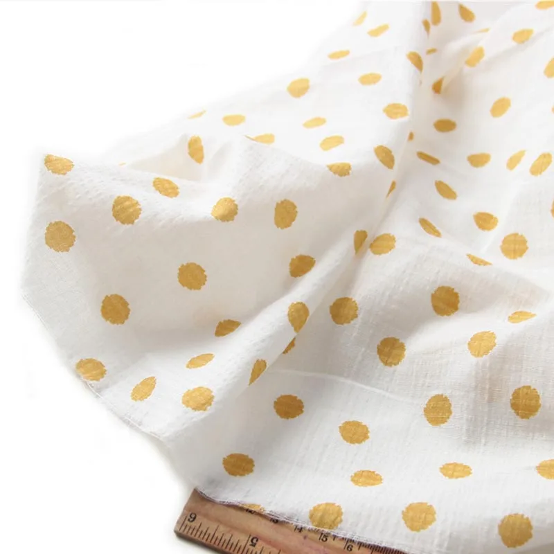 100% Gauze of Cotton Seersucker Stripe White Yellow Polka Dots Thin Fabrics Tissues for Handwork Summer Shirt Dress Blouse Craft
100% Gauze of Cotton Seersucker Stripe White Yellow Polka Dots Thin Fabrics Tissues for Handwork Summer Shirt Dress Blouse Craft