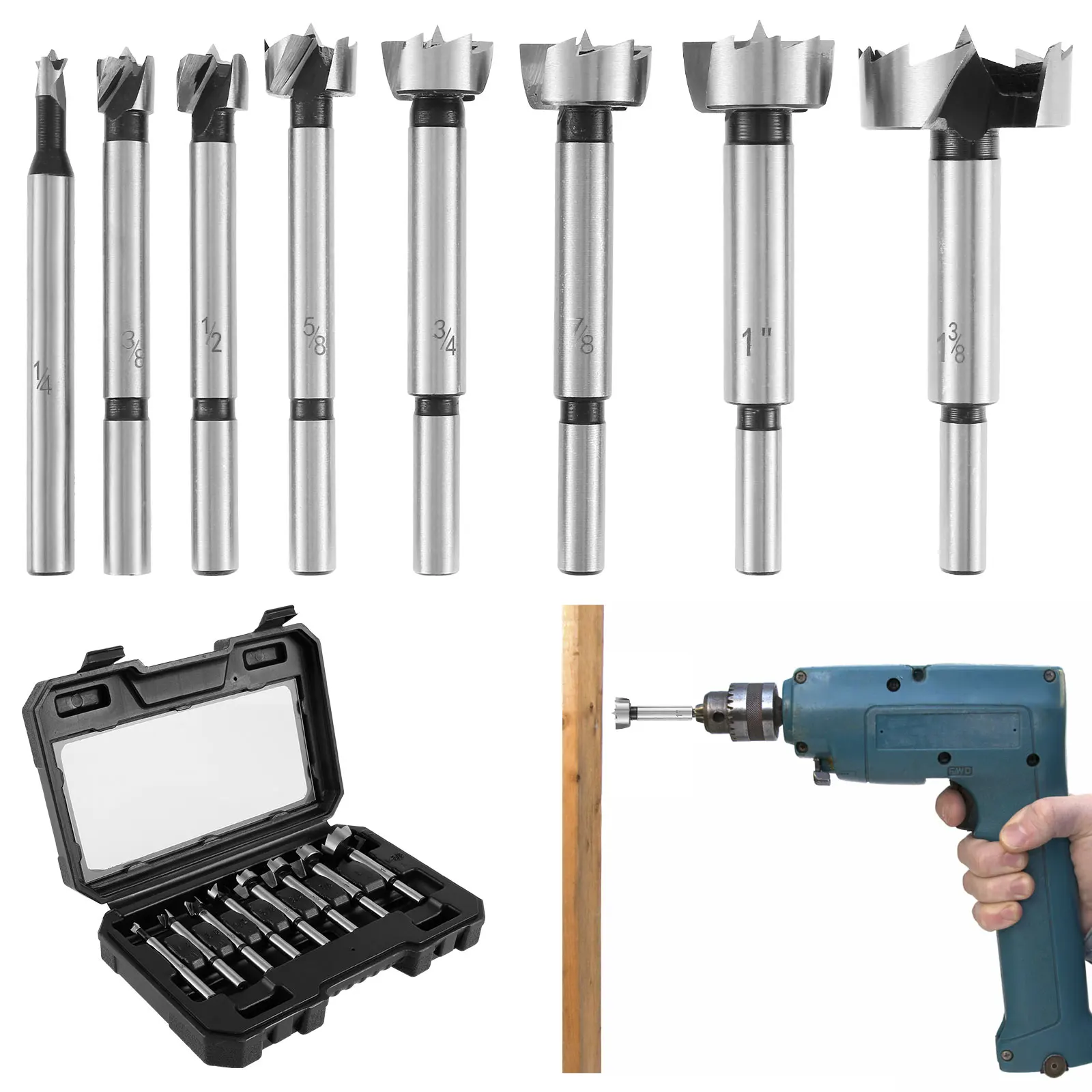 8Pcs Hinge Hole Drill Bit 6.3-34.9mm High Carbon Steel Hinge Cutter Tool Sharp Hole Saw Auger Opener Cabinet Hinge Installation
8Pcs Hinge Hole Drill Bit 6.3-34.9mm High Carbon Steel Hinge Cutter Tool Sharp Hole Saw Auger Opener Cabinet Hinge Installation