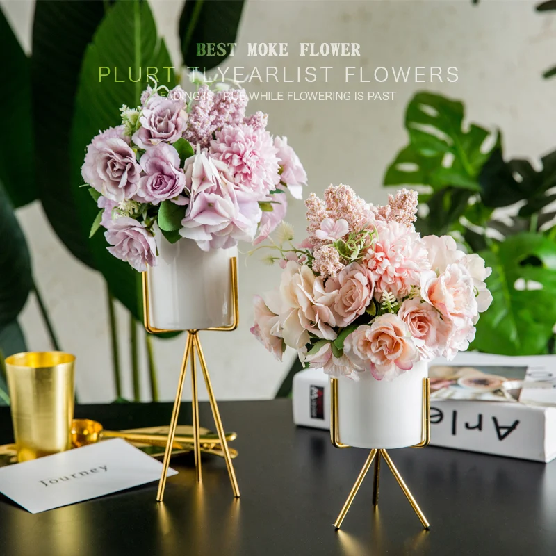 Modern Ceramic Vase+Artificial Flower Set Decor Home Livingroom Furnishing Decoration Craft Office Silk Fake Flower Pot Ornament
Modern Ceramic Vase+Artificial Flower Set Decor Home Livingroom Furnishing Decoration Craft Office Silk Fake Flower Pot Ornament