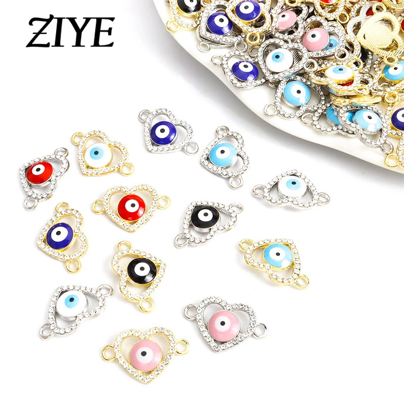 10pcs Rhinestones Heart-shaped Enamel Lucky Blue Evil Eyes Charms Connectors Colorful Openwork Alloy Pendants Jewelry Making DIY
10pcs Rhinestones Heart-shaped Enamel Lucky Blue Evil Eyes Charms Connectors Colorful Openwork Alloy Pendants Jewelry Making DIY