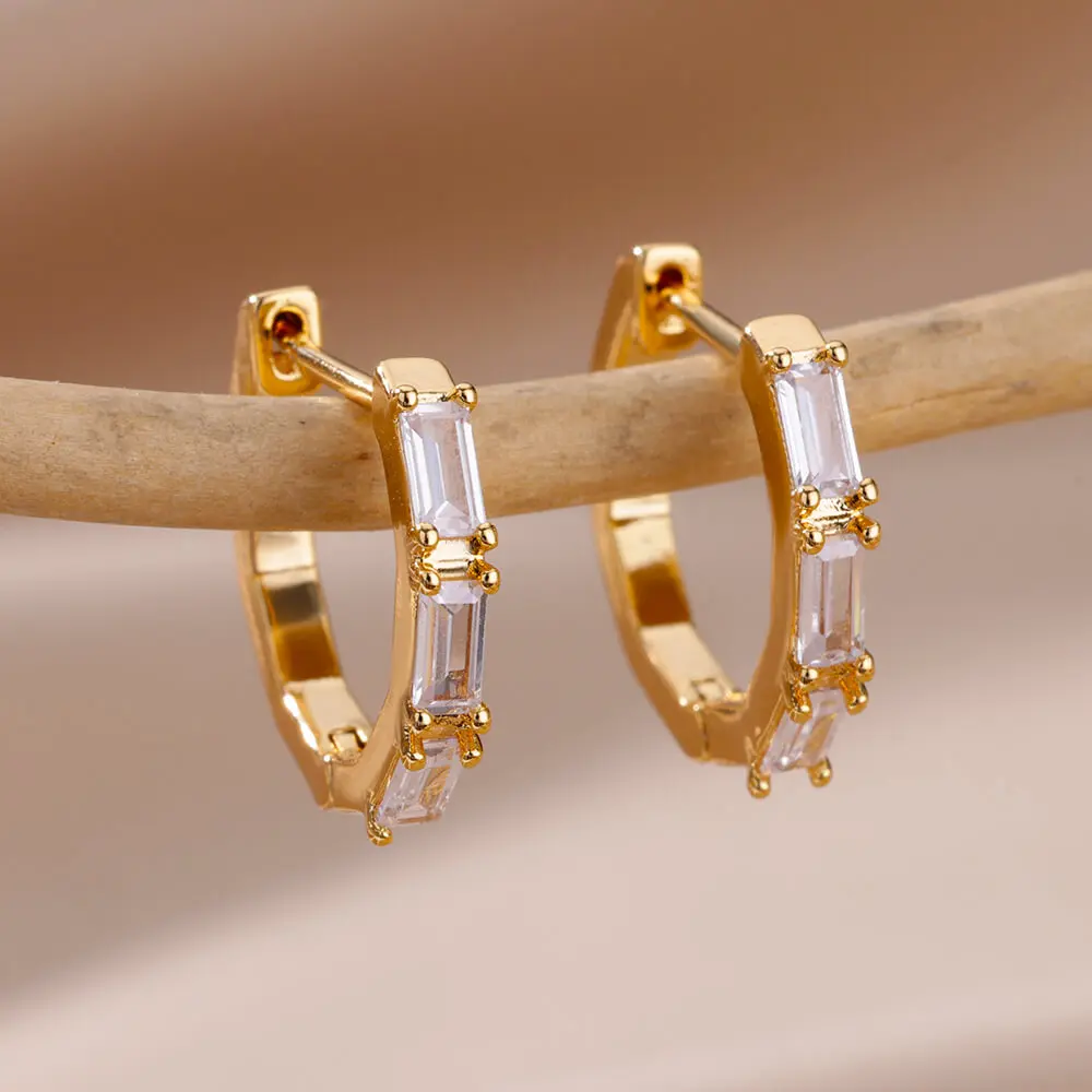 Rectangle Zircon Earrings For Women Stainless Steel Gold Plated Hoop Earring 2023 Trending Luxury Wedding Couple Jewelry Gift
Rectangle Zircon Earrings For Women Stainless Steel Gold Plated Hoop Earring 2023 Trending Luxury Wedding Couple Jewelry Gift