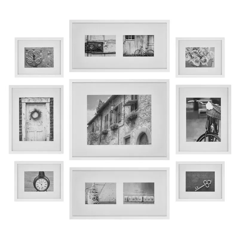 

Gallery 5 x 7, 8 x 10 White Gallery Wall Frame (9 Count) Home Office Storage Picture Display