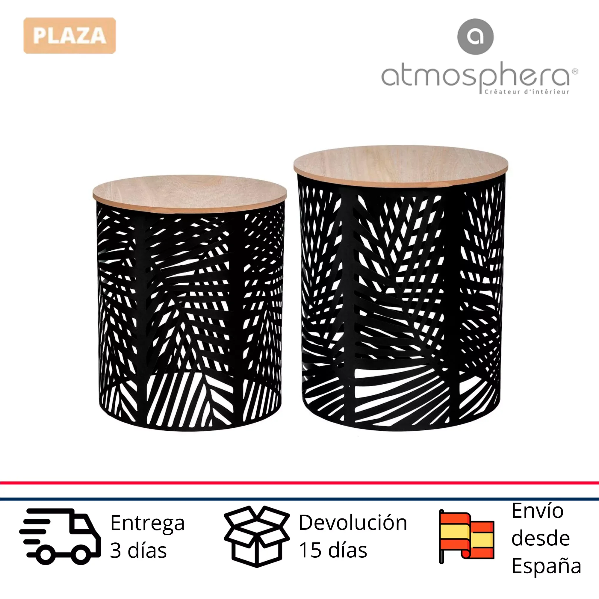 2 centerpieces elegant table set in black color made of iron and wood fibers perfect for living room decoration
2 centerpieces elegant table set in black color made of iron and wood fibers perfect for living room decoration