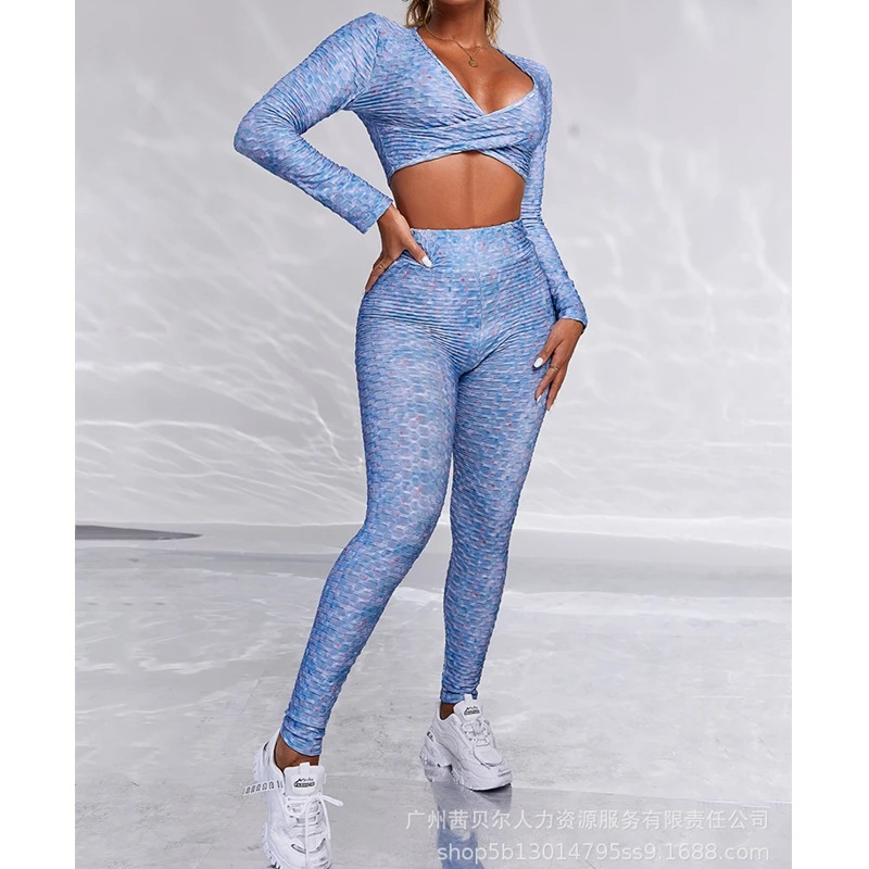 Women Suit Spring Summer V-neck Pullover Long Sleeve Short Top High Waist Pencil Pants Trousers Suit Women Printing Sports Suit
Women Suit Spring Summer V-neck Pullover Long Sleeve Short Top High Waist Pencil Pants Trousers Suit Women Printing Sports Suit