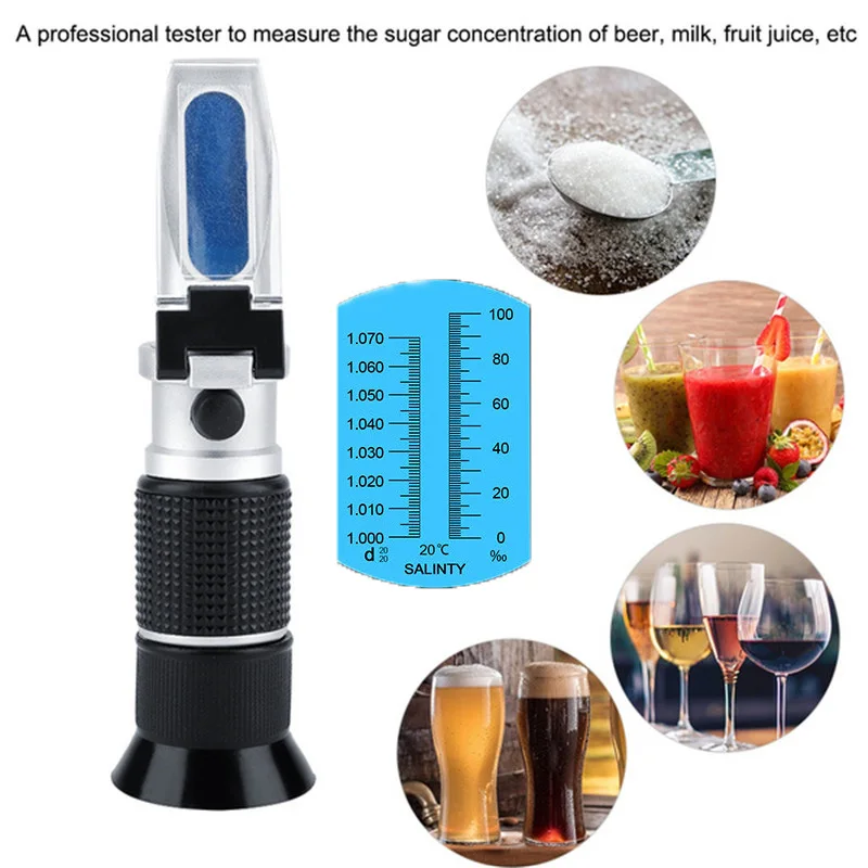 Handheld Alcohol Refractometer Sugar Brix Alcohol Alcoholometer Sugar Meter Refratometer Alcohol Concentration Detector
Handheld Alcohol Refractometer Sugar Brix Alcohol Alcoholometer Sugar Meter Refratometer Alcohol Concentration Detector