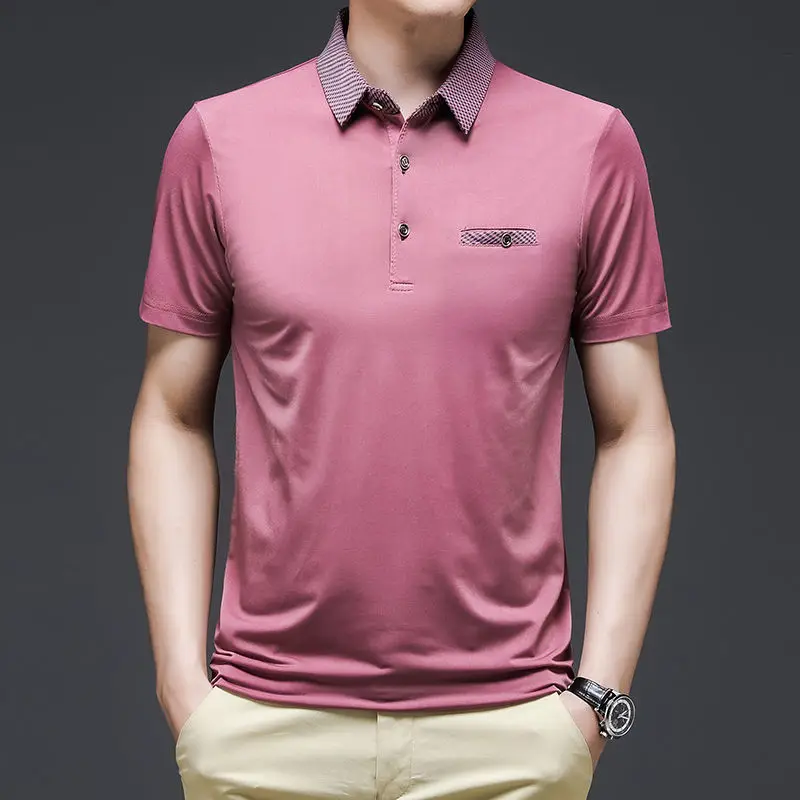 Summer 2023 New Fashion All-match Polo-Neck Male Clothes Button Solid Color Short Sleeve T-Shirt Tops Business Shirts for Men
Summer 2023 New Fashion All-match Polo-Neck Male Clothes Button Solid Color Short Sleeve T-Shirt Tops Business Shirts for Men
