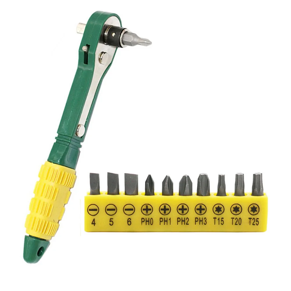 1/4 Inch Quick Ratchet Wrench Screwdriver Rod 6.35mm Wrench With 10Pcs Screwdriver Bit Spanner Screwdriver Hand Repair Tools
1/4 Inch Quick Ratchet Wrench Screwdriver Rod 6.35mm Wrench With 10Pcs Screwdriver Bit Spanner Screwdriver Hand Repair Tools