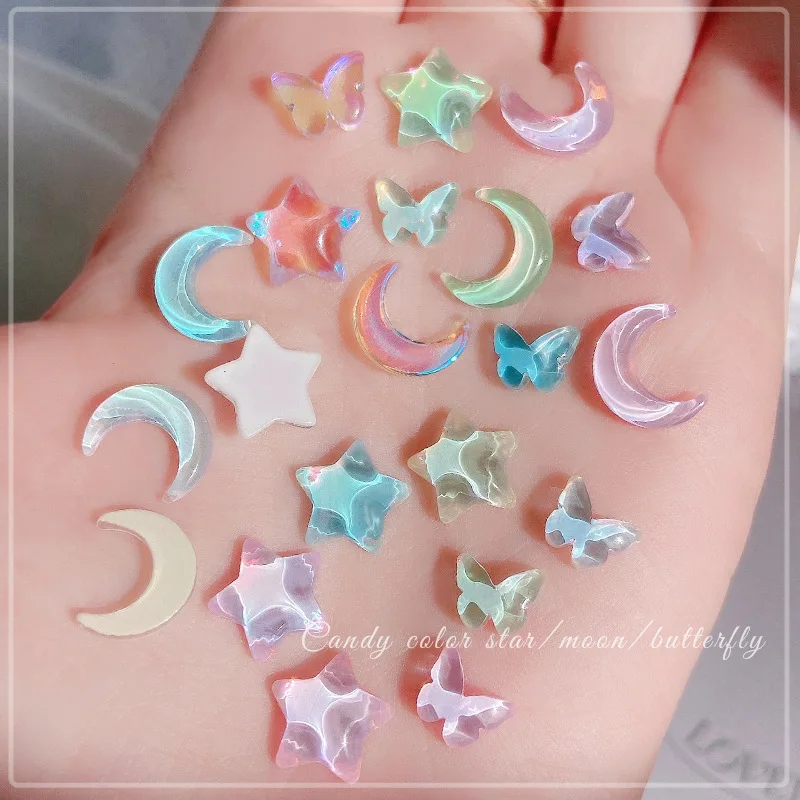10Pcs Starry Sky Moon Nail Art Designer Charms Holographic Shimmer Resin Moon Nail Art DIY Gems Stones For Nail Art Supplies
10Pcs Starry Sky Moon Nail Art Designer Charms Holographic Shimmer Resin Moon Nail Art DIY Gems Stones For Nail Art Supplies