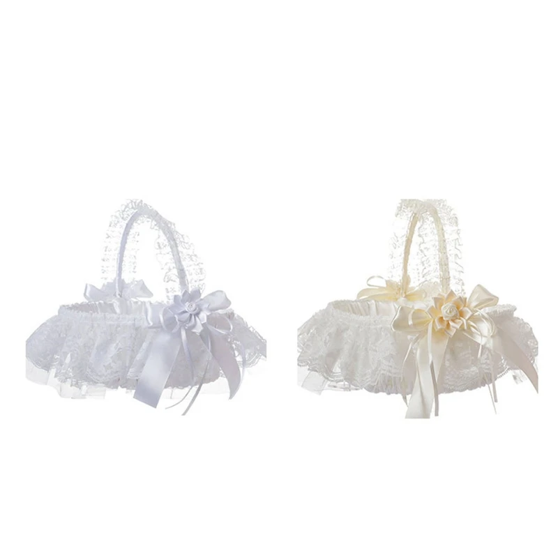 Flower Girl Basket White Lace Flower Basket Bow Tassel Decoration for Wedding 37JB
Flower Girl Basket White Lace Flower Basket Bow Tassel Decoration for Wedding 37JB
