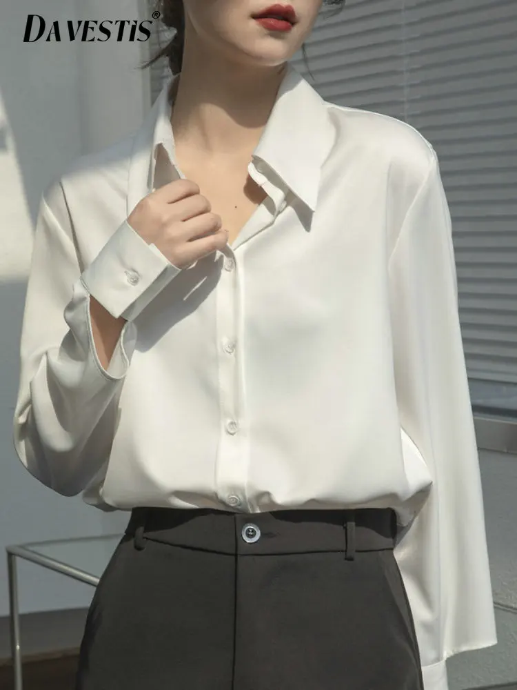 2023 Spring Summer Korean Fashion Simple Satin Shirt for Women Anti Wrinkle Shirts Ladies Solid Color Office Temperament Blouses
2023 Spring Summer Korean Fashion Simple Satin Shirt for Women Anti Wrinkle Shirts Ladies Solid Color Office Temperament Blouses