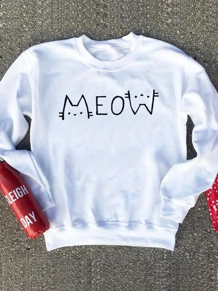 Graphic Sweatshirts Cat Letter Face Trend Cute O-neck Fashion Casual Clothing Autumn Spring Fashion Women Print Pullovers
Graphic Sweatshirts Cat Letter Face Trend Cute O-neck Fashion Casual Clothing Autumn Spring Fashion Women Print Pullovers
