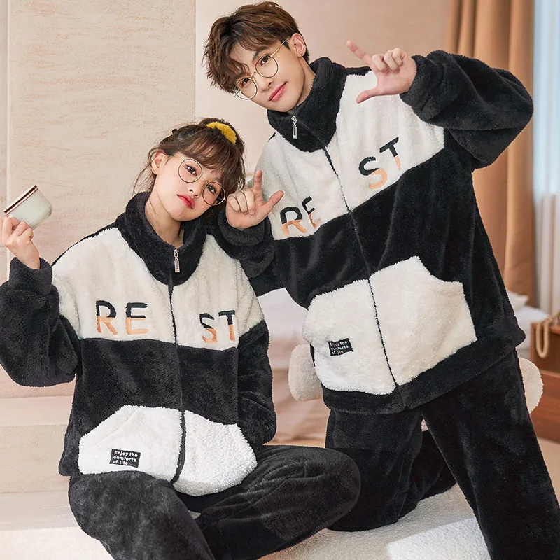 QUHENG 2022 Flannel Pajamas Set for Women Man Autumn Winter New Thick Warm Letter Pijamas Home Clothes Suits Pyjama Sleepwear
QUHENG 2022 Flannel Pajamas Set for Women Man Autumn Winter New Thick Warm Letter Pijamas Home Clothes Suits Pyjama Sleepwear