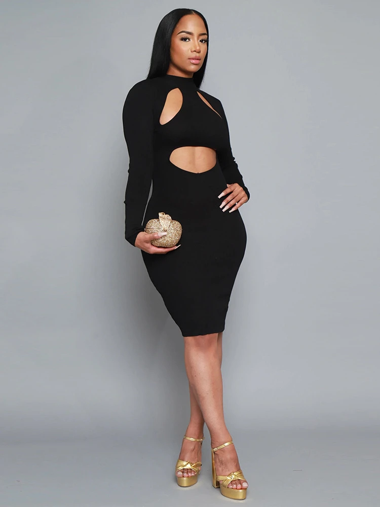 Платье-миди женское однотонное с длинным рукавом и круглым вырезом
Платье-миди женское однотонное с длинным рукавом и круглым вырезом