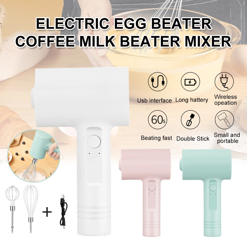 Electric Hand Mixer Cordless Rechargeable Egg Beater Whisk Mini Handheld Food Mixer with 2 Attachment for Cream Butter Dough New
Electric Hand Mixer Cordless Rechargeable Egg Beater Whisk Mini Handheld Food Mixer with 2 Attachment for Cream Butter Dough New