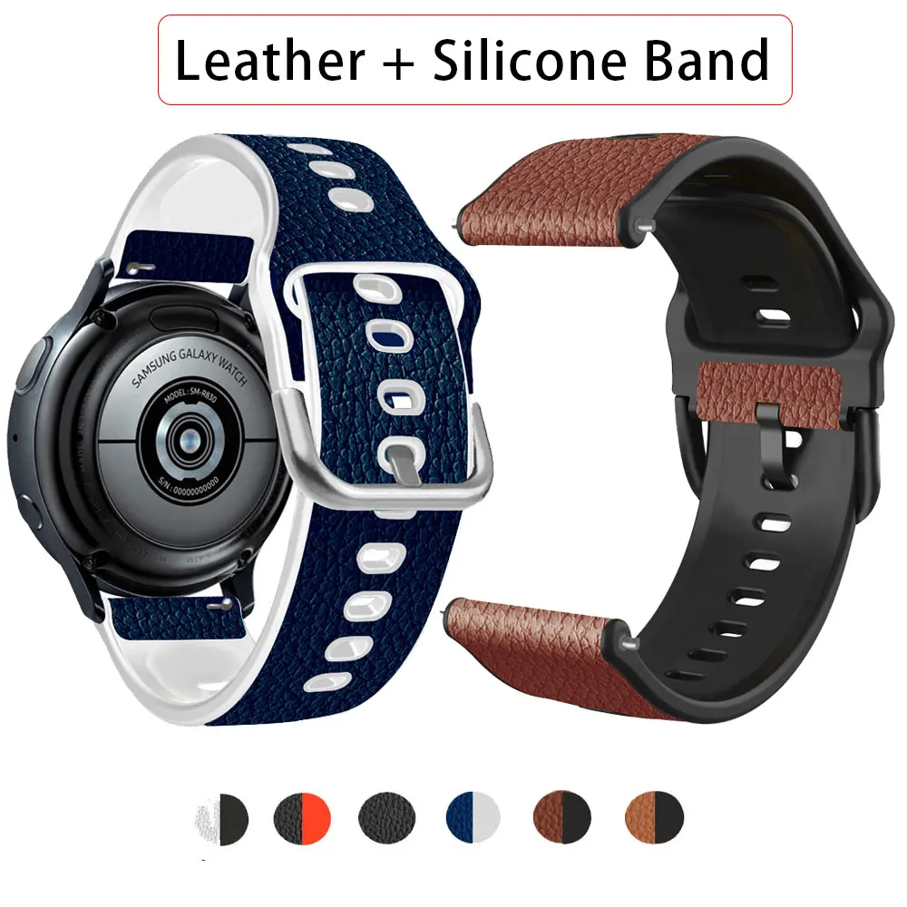 20mm 22mm Silicone+Leather Watch Strap For Samsung Galaxy Watch Active Watch 3 41mm 45mm Gear S2 S3 Smartwatch Wrist Bracelet
20mm 22mm Silicone+Leather Watch Strap For Samsung Galaxy Watch Active Watch 3 41mm 45mm Gear S2 S3 Smartwatch Wrist Bracelet