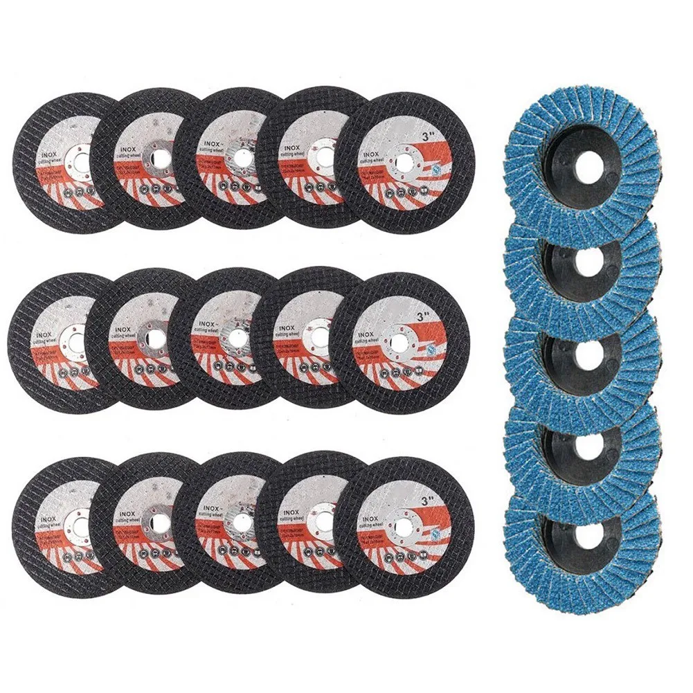 20pcs 3'' Resin Cutting Disc Grinding Wheel Flat Flap Discs Metal Polishing Angle Grinder For Ceramic Tile Wood Stone Steel
20pcs 3'' Resin Cutting Disc Grinding Wheel Flat Flap Discs Metal Polishing Angle Grinder For Ceramic Tile Wood Stone Steel