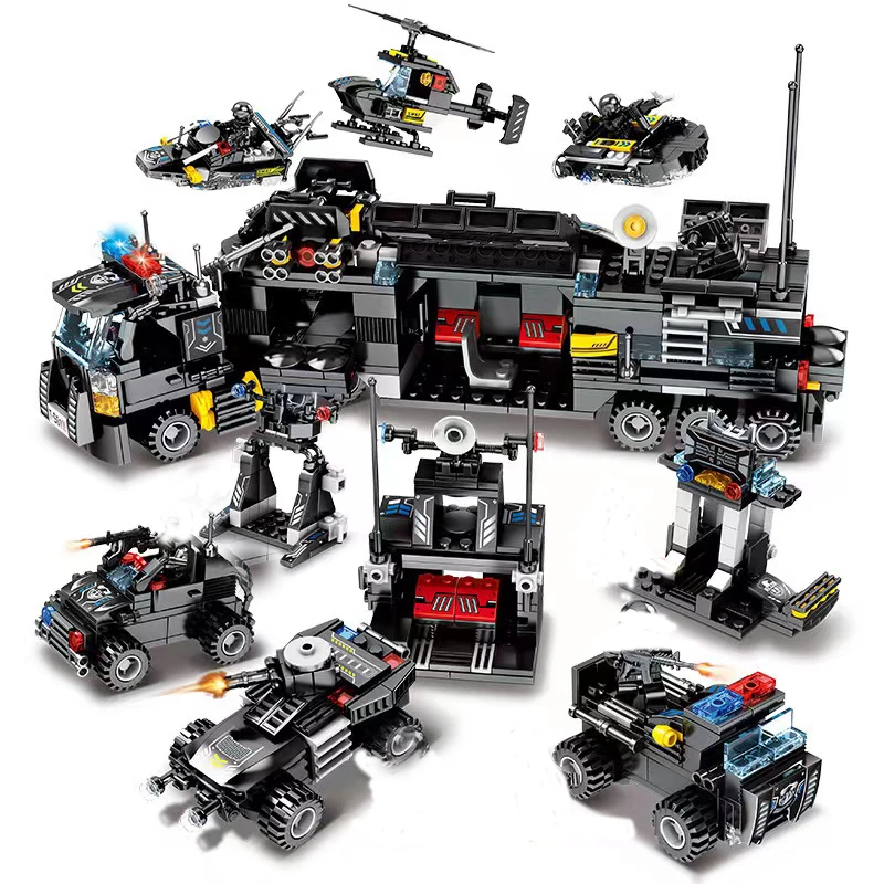 City Police Department SWAT Command Car Building Blocks Helicopter Police Car Model 8-in-1 Kit Children's Educational Toys
City Police Department SWAT Command Car Building Blocks Helicopter Police Car Model 8-in-1 Kit Children's Educational Toys