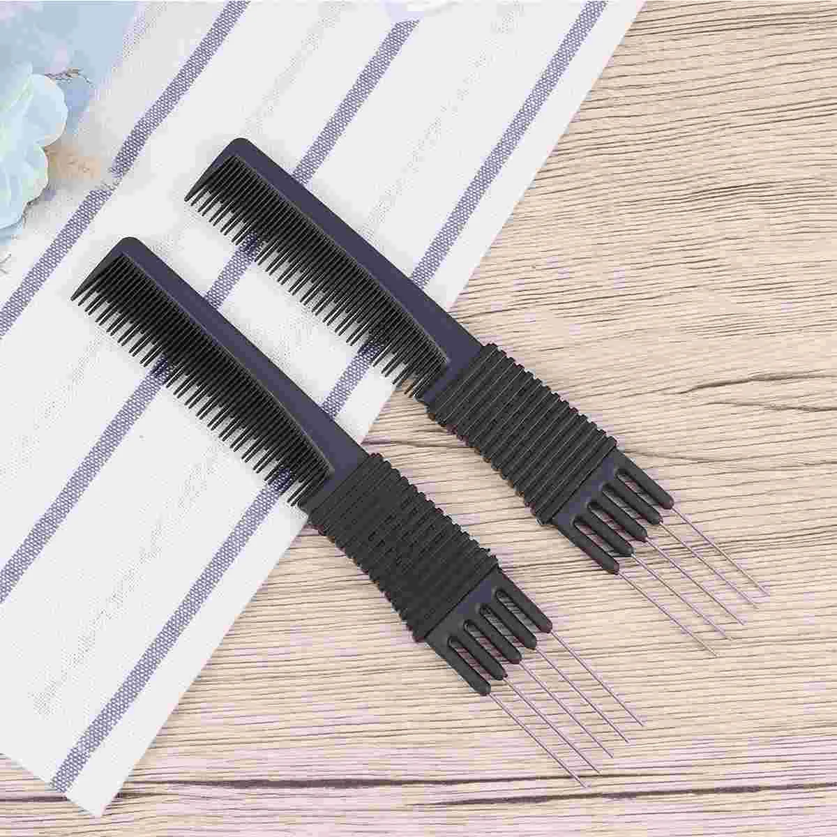 

Comb Hair Combs Teasing Styling Metal Haircut Carbon Salon Tooth Static Prong Anti Lift Tail Professional Lifting Black Tools