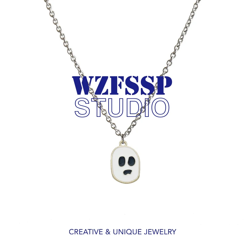WZFSSP Necklace Alloy White Ghost Face Pendant Necklace for Women Girls Cute Cartoon Unique Chain Handmade Jewelry Party Gift
WZFSSP Necklace Alloy White Ghost Face Pendant Necklace for Women Girls Cute Cartoon Unique Chain Handmade Jewelry Party Gift