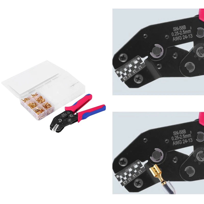 SN-58B Ratchet Crimping Plier Crimper Tool 0.25-2.5Mm² AWG24-13 For Terminal Wire Electrical Pliers
SN-58B Ratchet Crimping Plier Crimper Tool 0.25-2.5Mm² AWG24-13 For Terminal Wire Electrical Pliers