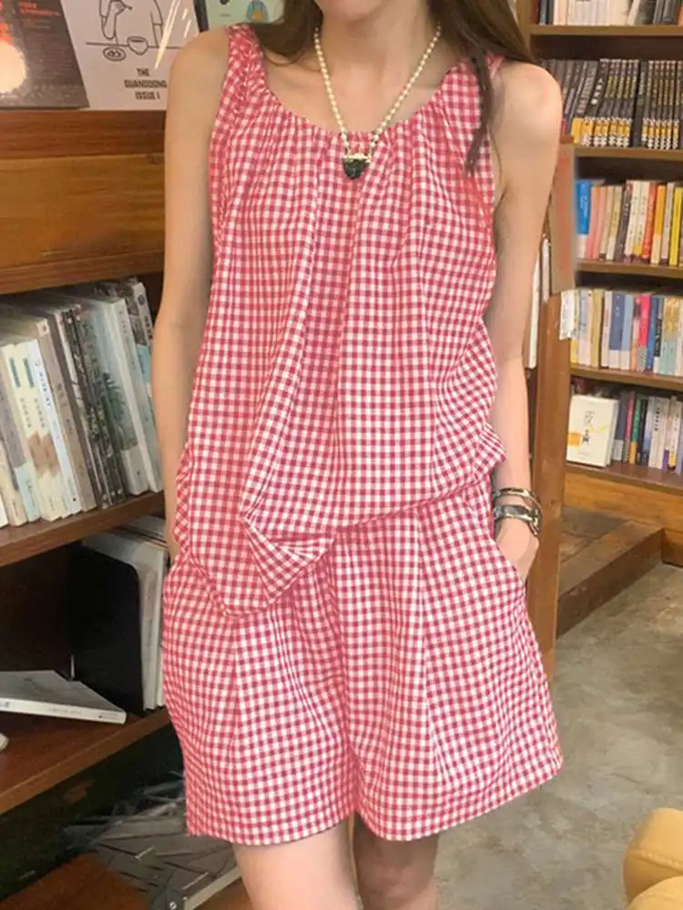 Женские короткие комплекты 2023, повседневные Летние подходящие комплекты VONDA, модные костюмы без рукавов, сексуальный топ с круглым вырезом + повседневные короткие шорты оверсайз
Женские короткие комплекты 2023, повседневные Летние подходящие комплекты VONDA, модные костюмы без рукавов, сексуальный топ с круглым вырезом + повседневные короткие шорты оверсайз