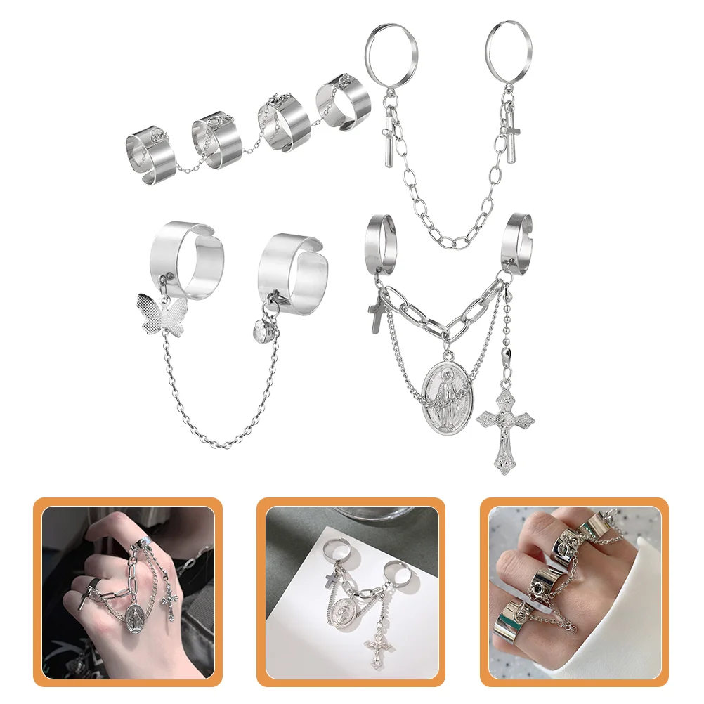 4pcs Chain Rings Chic Fashion Finger Punk Ring Opening Ring Chain Finger Ring Cuff Ring for
4pcs Chain Rings Chic Fashion Finger Punk Ring Opening Ring Chain Finger Ring Cuff Ring for