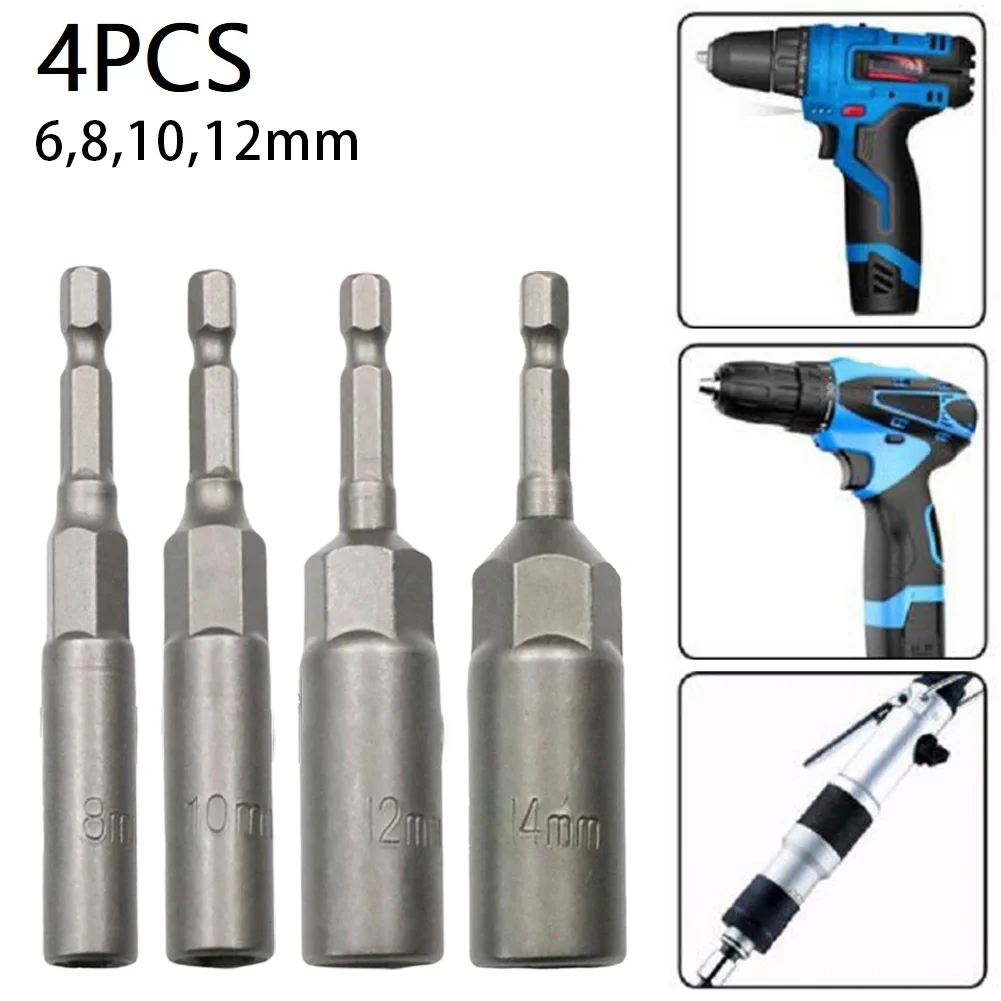 4Pcs/set 80mm Length 1/4"inch Hex DriveSocket Impact Nut Bolt Drill Bits 8/10/12/14mm Screwdriver Set Schroevendraaier Set Bits
4Pcs/set 80mm Length 1/4"inch Hex DriveSocket Impact Nut Bolt Drill Bits 8/10/12/14mm Screwdriver Set Schroevendraaier Set Bits
