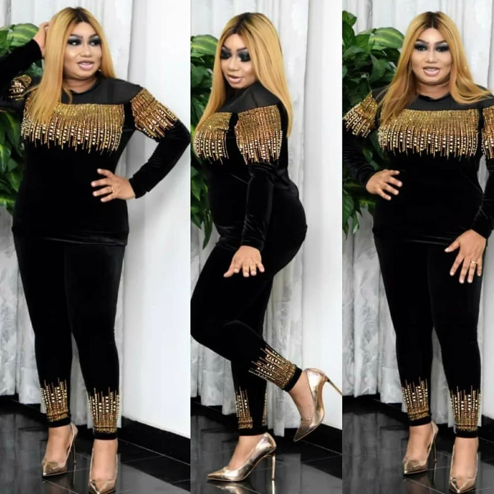 YU HE Spring Ethnic Clothing African Women's Suit Quality Stretch Gold Velvet Fashion Hot Drill Cannonball Decoration 2022
YU HE Spring Ethnic Clothing African Women's Suit Quality Stretch Gold Velvet Fashion Hot Drill Cannonball Decoration 2022