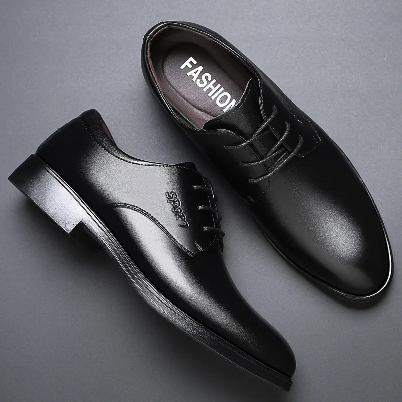 Leather shoes men's genuine leather Korean business formal dress pointed toe British style trend breathable groom wedding shoes
Leather shoes men's genuine leather Korean business formal dress pointed toe British style trend breathable groom wedding shoes