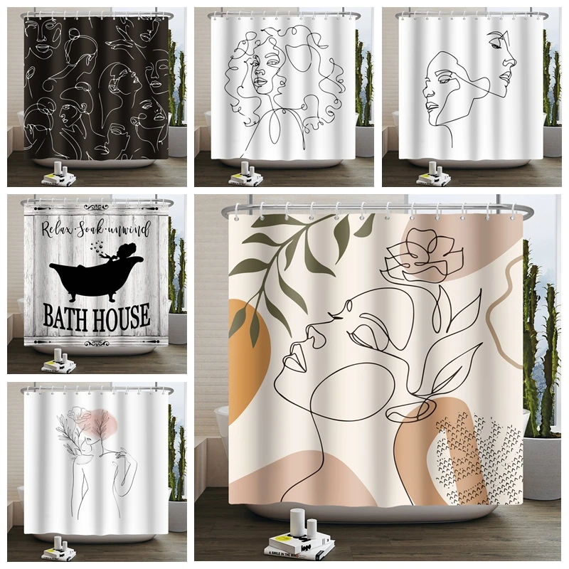 Abstract Shower Curtain Creative Minimalist Line Drawing Woman's Body Bath Screen Waterproof Polyester Fabric Bathroom Curtains
Abstract Shower Curtain Creative Minimalist Line Drawing Woman's Body Bath Screen Waterproof Polyester Fabric Bathroom Curtains