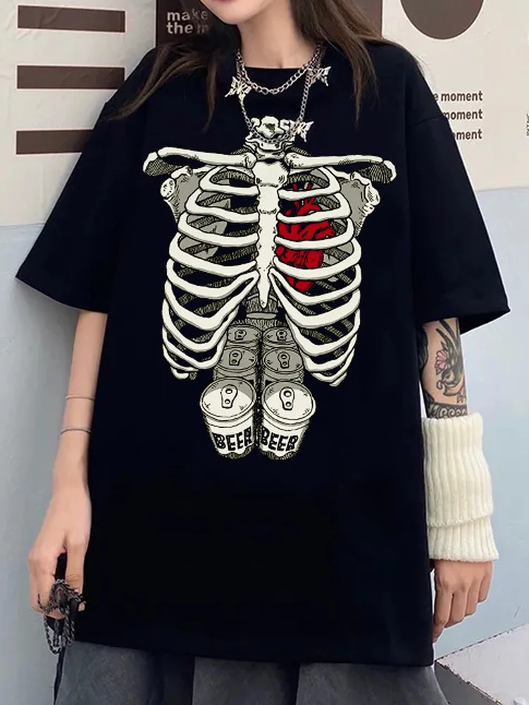 Deeptown Women Gothic T-shirt Summer Retro Print Skull Tops Egirl Aesthetic Harajuku Graphic T Shirt Goth y2k Top Short Sleeve
Deeptown Women Gothic T-shirt Summer Retro Print Skull Tops Egirl Aesthetic Harajuku Graphic T Shirt Goth y2k Top Short Sleeve