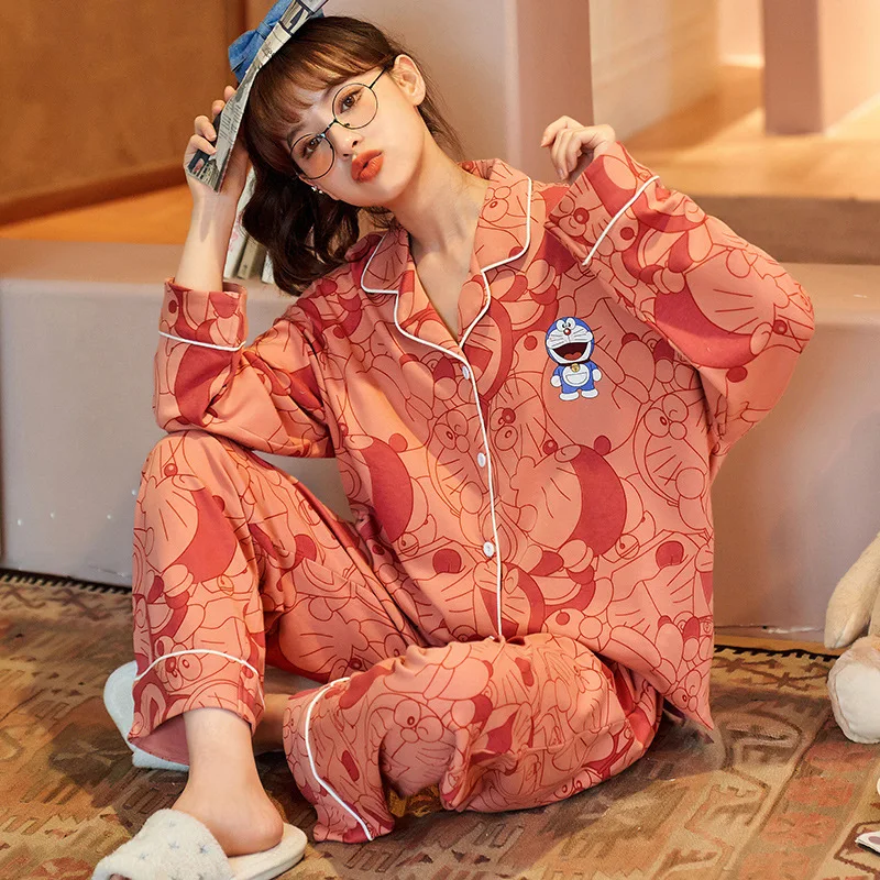 Spring Autunm Two Piece Set Women cartoon Homewear Long Sleeve Lady Sleepwear Female Loose Casual Nightwear Suit Pajamas
Spring Autunm Two Piece Set Women cartoon Homewear Long Sleeve Lady Sleepwear Female Loose Casual Nightwear Suit Pajamas