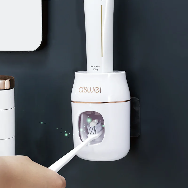 Bathroom Accessoriest Set Automatic Toothpaste Dispenser Wall-mounted Toothpaste Squeezer Dust-proof Toothbrush Holder
Bathroom Accessoriest Set Automatic Toothpaste Dispenser Wall-mounted Toothpaste Squeezer Dust-proof Toothbrush Holder